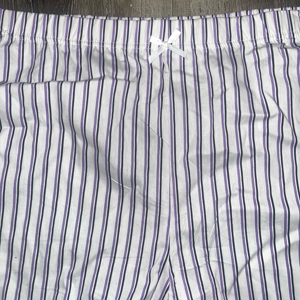 Striped Purple and White Women's Shorts